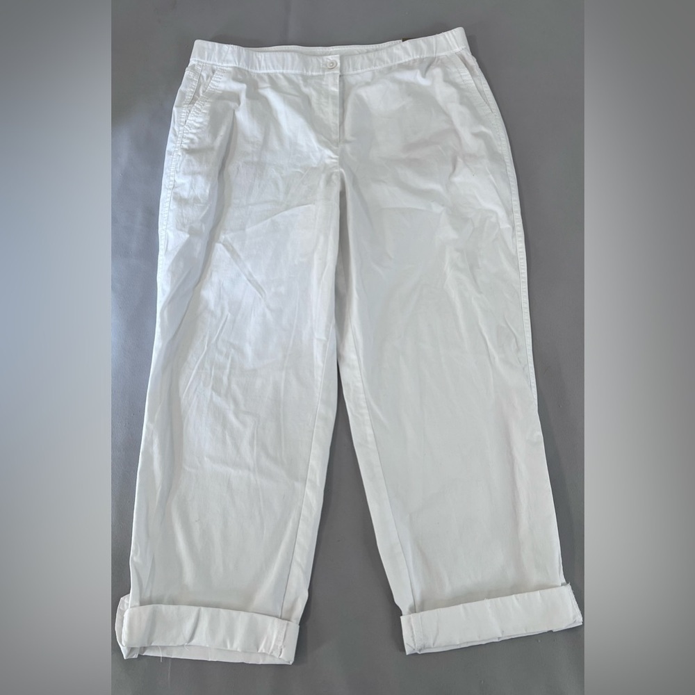 Chicos Fabulously Ankle Pants Womens 2.5 White Straight Leg Pants‎ NWT